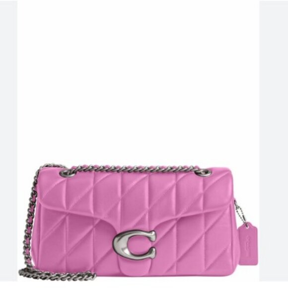COACH Tabby 26 quilted leather convertible shoulder crossbody FUCHSIA -Defective - Picture 1 of 13